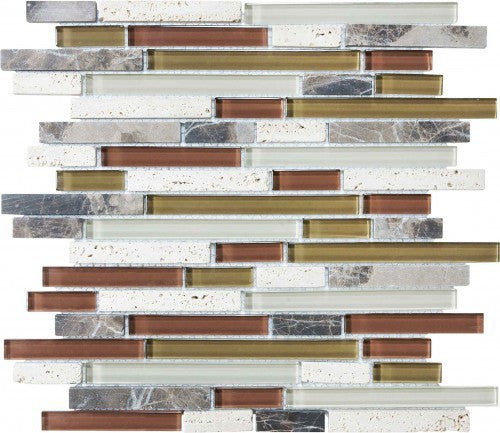 Bliss Glass Mosaic - Cabernet Linear Blend