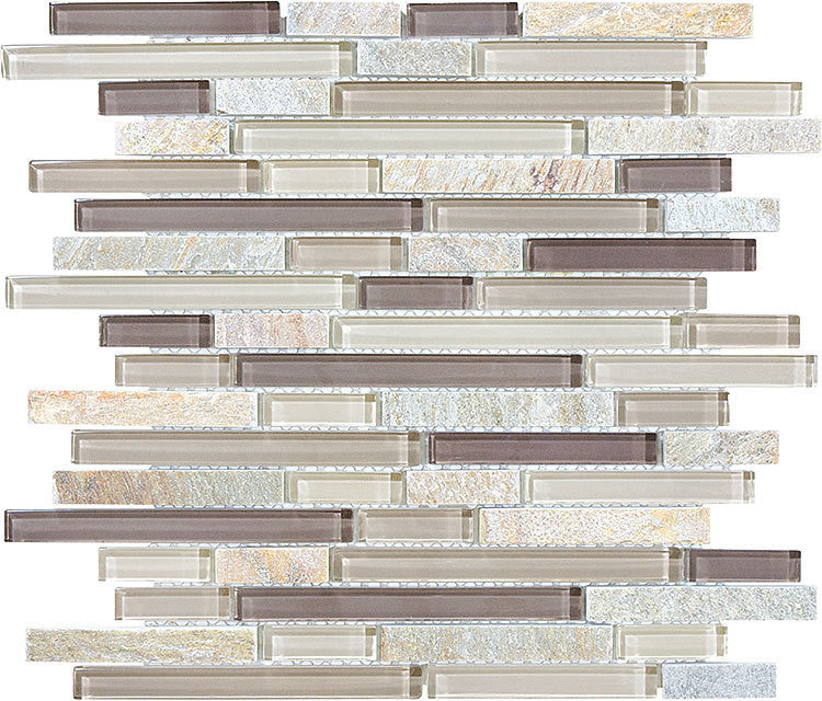 Bliss Glass Mosaic - Cotton Wood Linear Blend – Gonzalez Tile