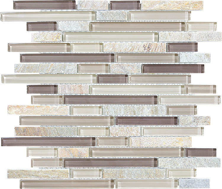 Bliss Glass Mosaic - Cotton Wood Linear Blend