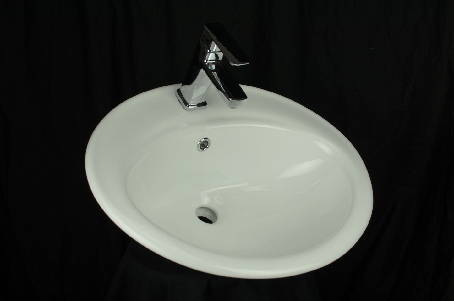 White Daisy Drop-In Porcelain Sink