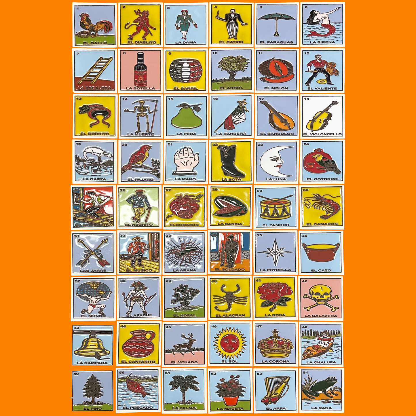 Talavera Mural 24"x36" 54 Pieces | Loteria