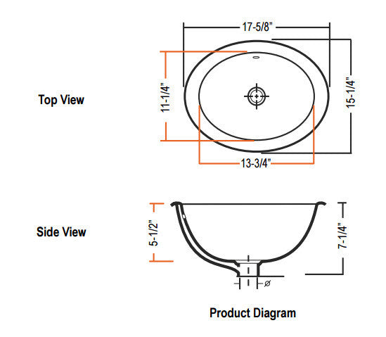 White Derby Drop-In Porcelain Sink