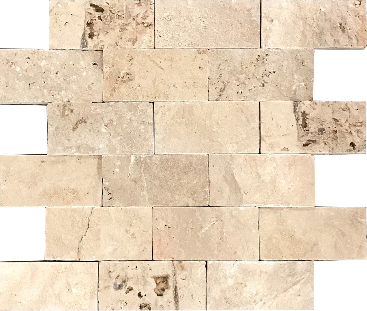 4"X2" SPLIT FACE CAPPUCCINO TRAVERTINE
