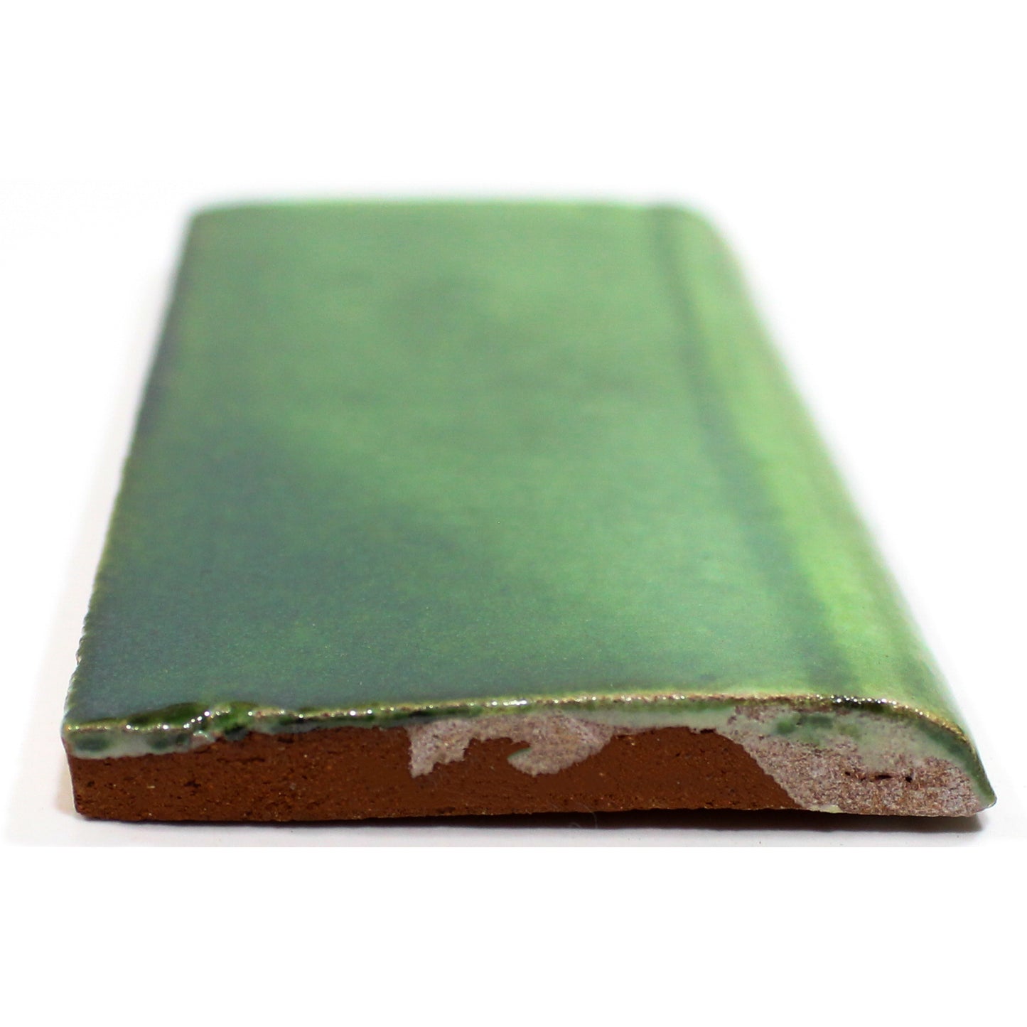 TALAVERA 2X4 VERDE SOBRE BLANCO BULLNOSE FLAT