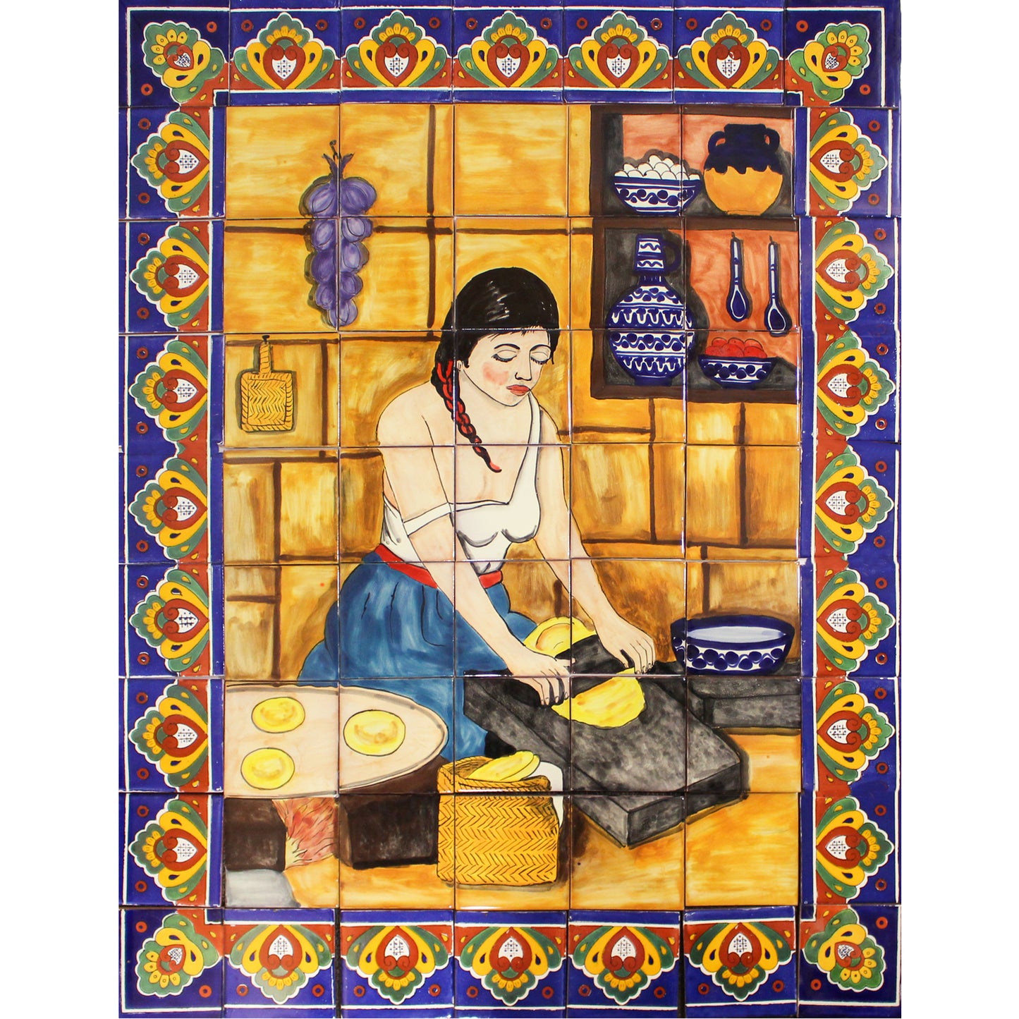 MURAL DE 63 PCS TORTILLERA WITH BORDER 4X4 TALAVERA