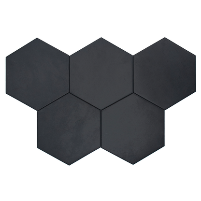 BENTON BLACK HEXAGON 9X10 PRESSED PORCELAIN MATTE 9.08 SF/BOX