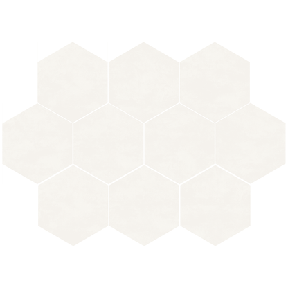 BENTON WHITE  HEXAGON 9X10 PRESSED PORCELAIN MATTE 9.08 SF/BOX