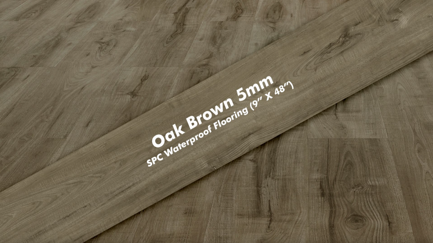 Oak Brown 9X48 SPC Vinyl 23.70 SF/Box