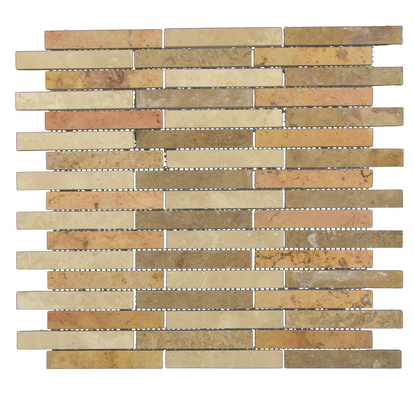 Barra Corta Multi-Color - Travertine Mosaic