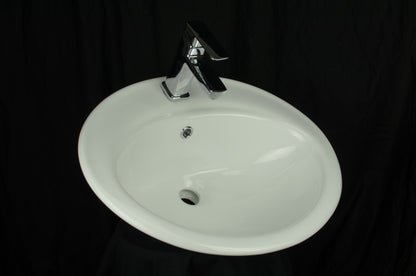 Bisque Daisy Drop-In Porcelain Sink